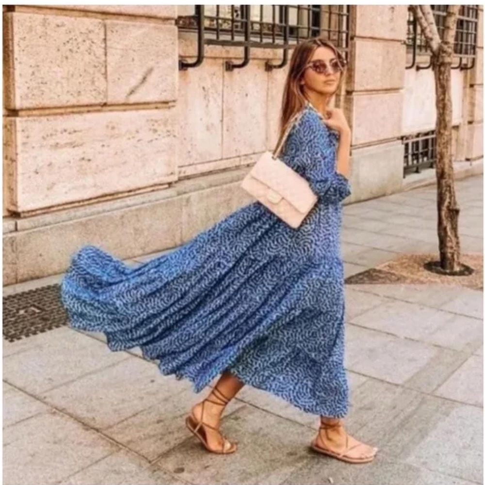 Zara flowy dress in blue
